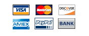Easy payment options include credit card, check or PayPal!